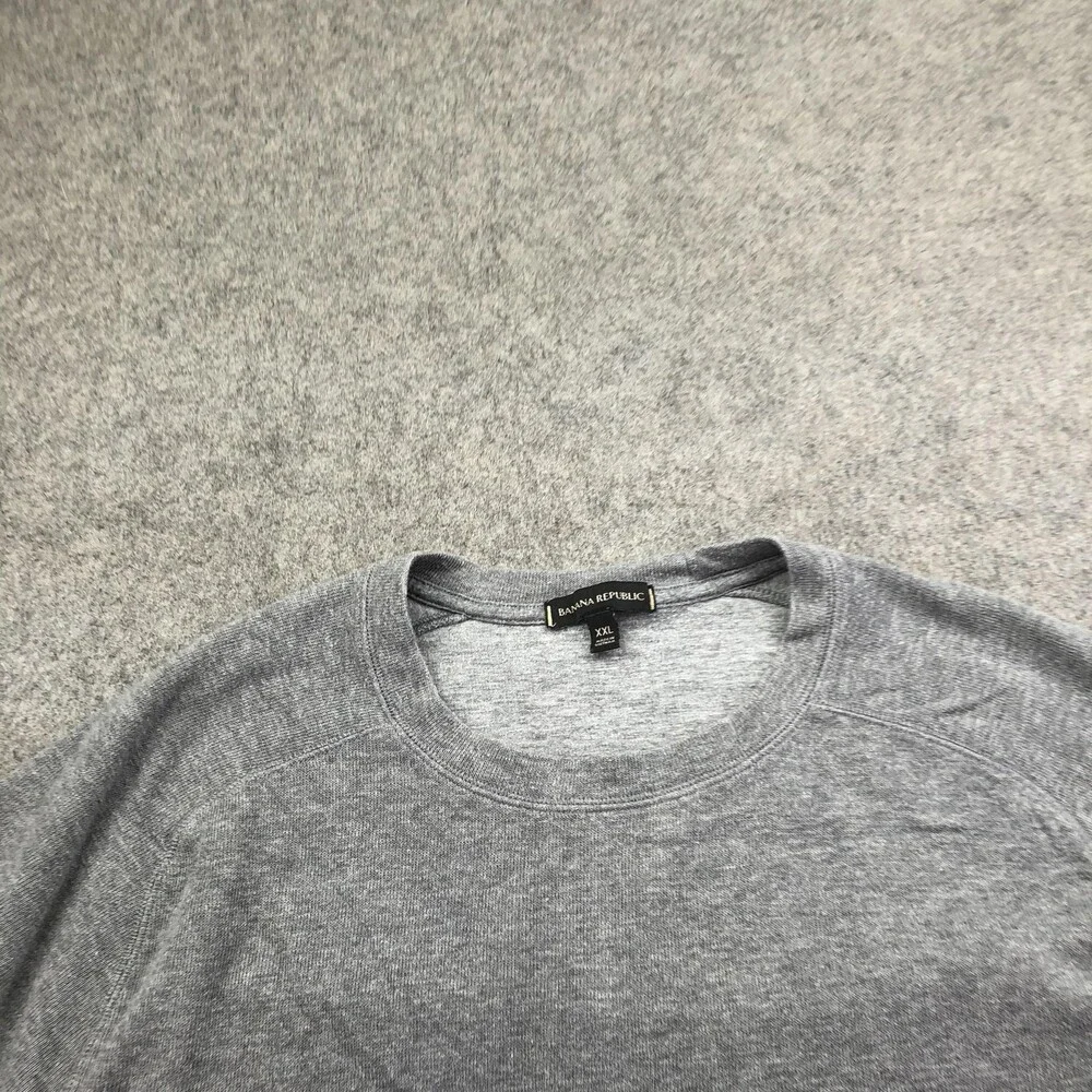 Banana Republic Sweater Mens 2XL Gray Knit Crewneck Pullover Solid Casual